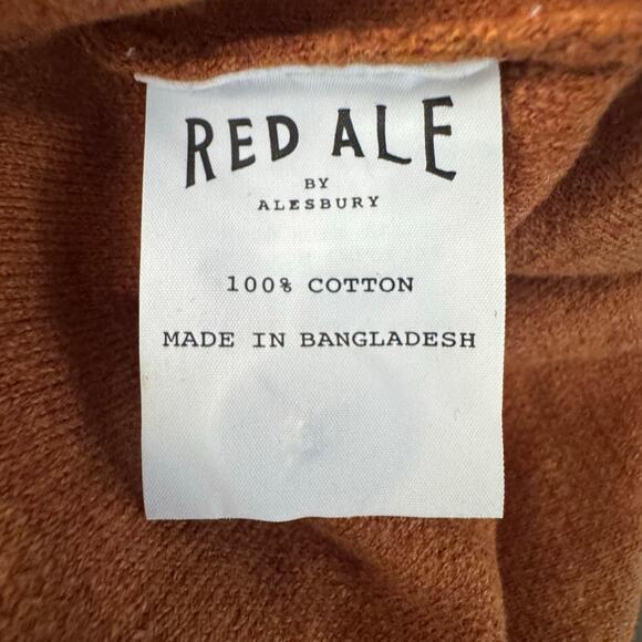 Red Ale by Alesbury Mock Neck Henley Sweater in Rust NWOT Size Medium - Picture 7 of 8